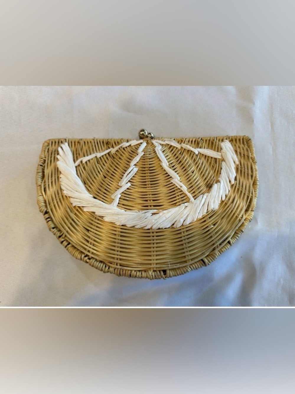 Tabitha Brown For Target Lemon Shaped Woven Star Kisslock Clutch